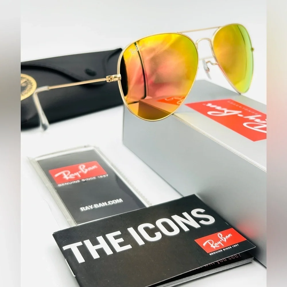 Ray-Ban Aviator RB3025 58mm Gold Frame Mirror Lens 58-14 112/69